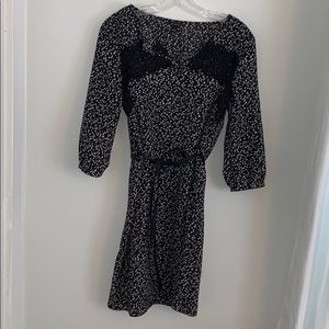 Loft dress with leather detail